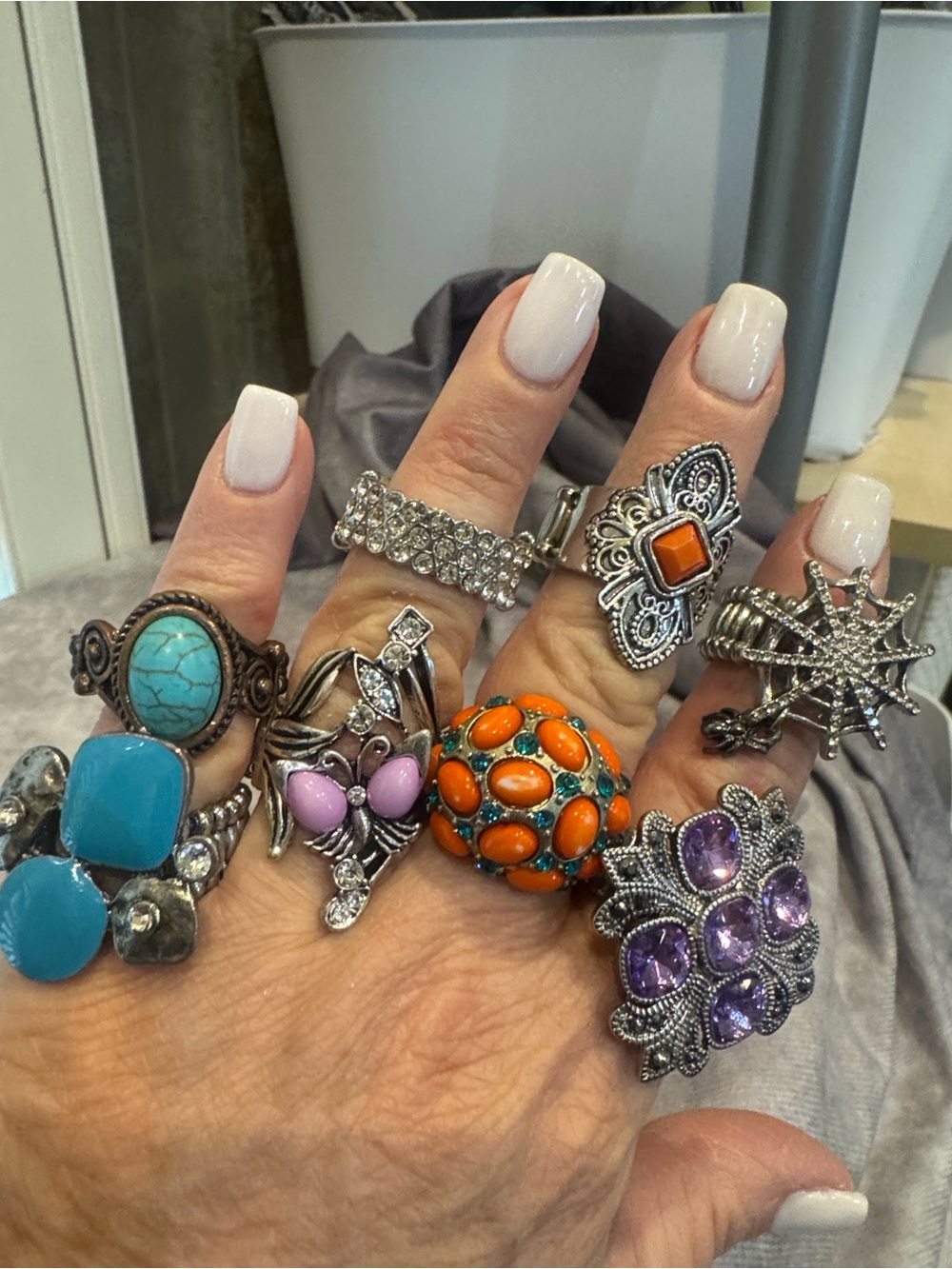 Lot of‎ 8 Stunning Stretch Rings